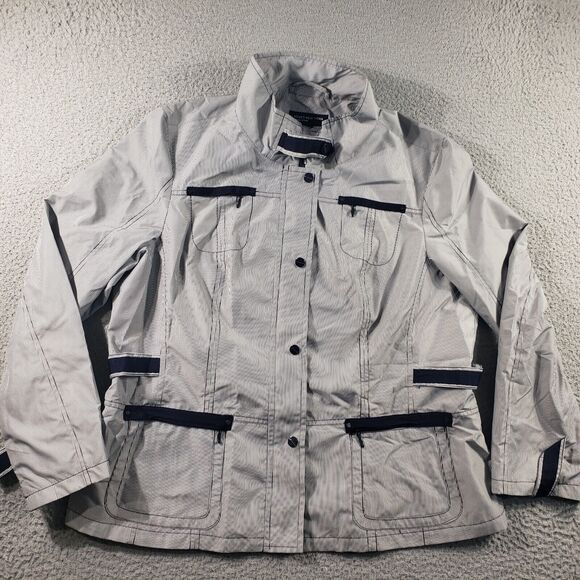 Jones New York Signature Jacket Women's XL Extra Large Full Zip Striped Stretch - Picture 1 of 12